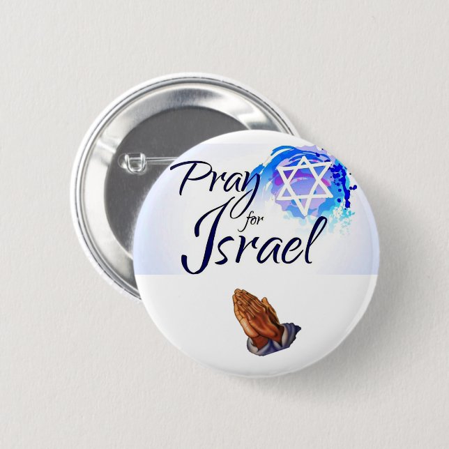 Badge Rond 5 Cm Priez pour Israël_ (Devant & derrière)