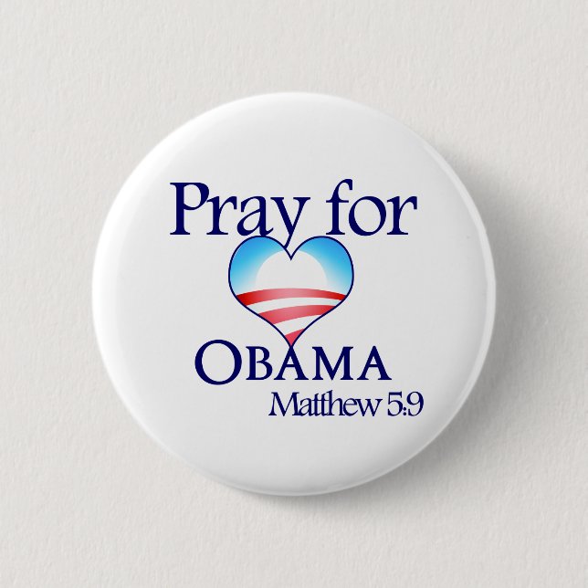 Badge Rond 5 Cm Priez pour le bouton d'Obama (Devant)