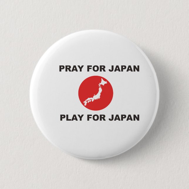 BADGE ROND 5 CM PRIEZ POUR LE JAPON, JEU POUR LE JAPON (Devant)