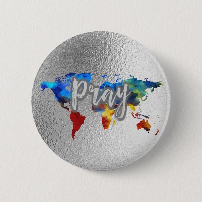 Badge Rond 5 Cm Priez pour le monde (Devant)
