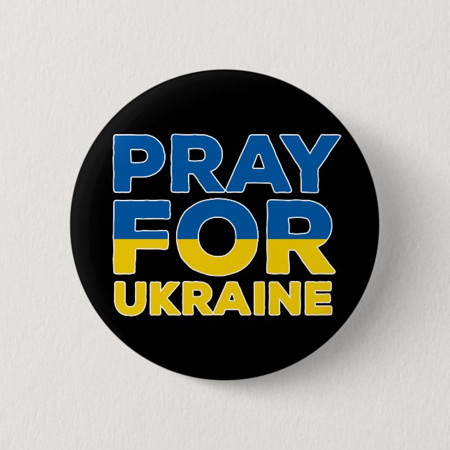 Badge Rond 5 Cm Priez Pour L'Ukraine (Devant)