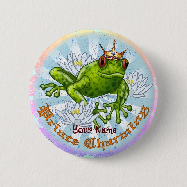 Badge Rond 5 Cm Prince Charmant Grenouille (Devant)