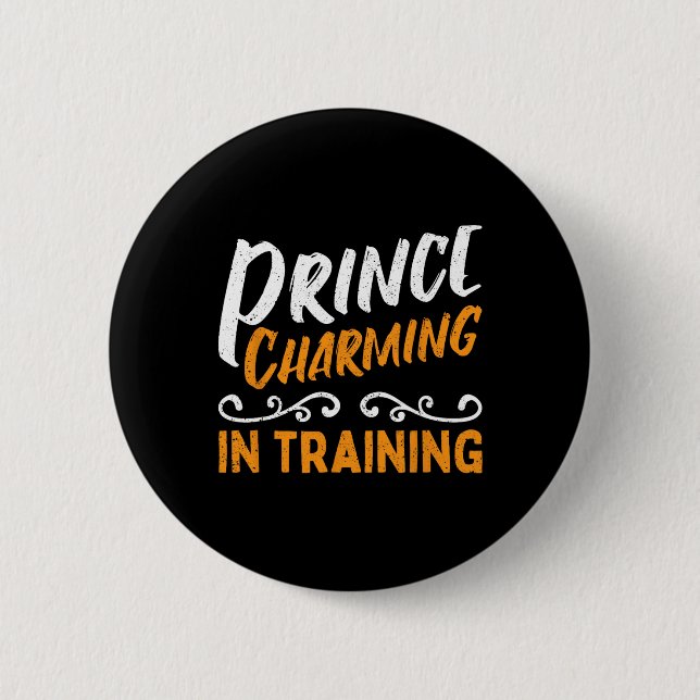 Badge Rond 5 Cm Prince Charming En Formation Fairy Tale Hero (Devant)