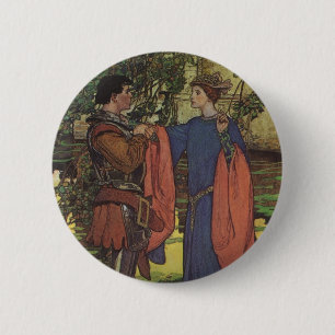 Badge Rond 5 Cm Prince Chevalier Héros Prince Charmant Armure Bril