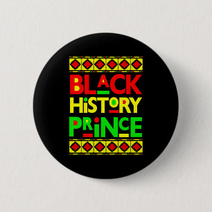 Badge Rond 5 Cm Prince de l'histoire noire Mélanine Garçon Fils Br