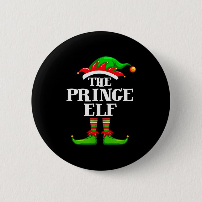 Badge Rond 5 Cm Prince Elf Matching Family Group Christmas Party P (Devant)