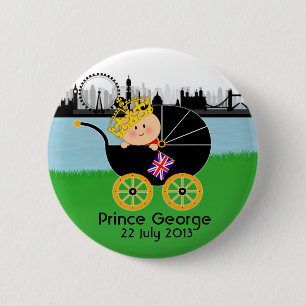 Badge Rond 5 Cm Prince George de bouton de Cambridge Londres