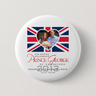 Badge Rond 5 Cm Prince George - William et Kate