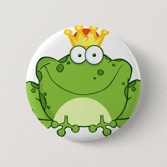 Badge Rond 5 Cm Prince personnage de dessin animé de grenouille (Devant)