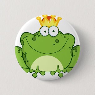 Badge Rond 5 Cm Prince personnage de dessin animé de grenouille