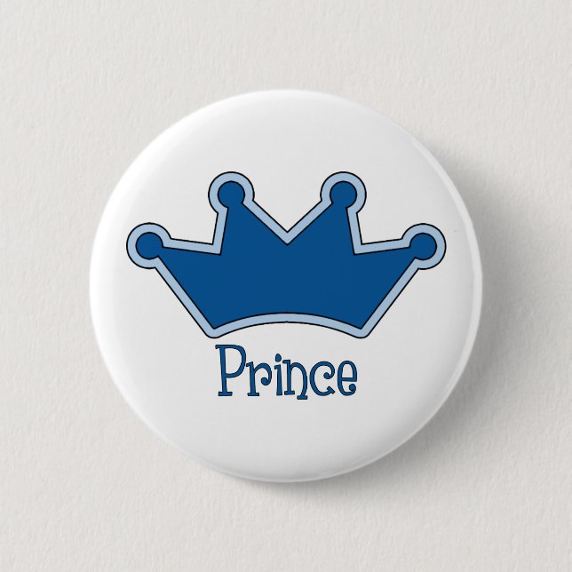 Badge Rond 5 Cm Prince personnalisable - Couronne (Devant)