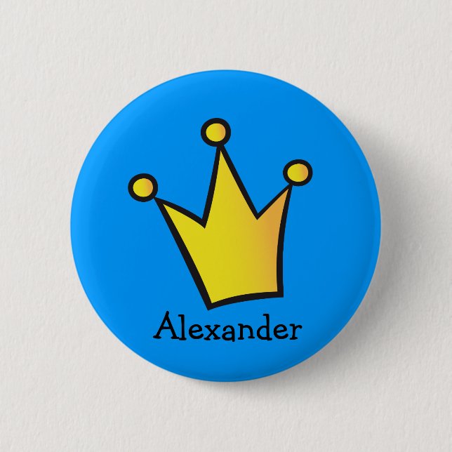 Badge Rond 5 Cm Prince princesse Crown Button (Devant)
