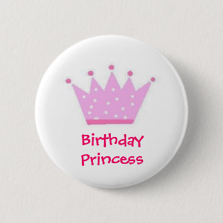 Badge Rond 5 Cm Princee d'anniversaire (point de polka)