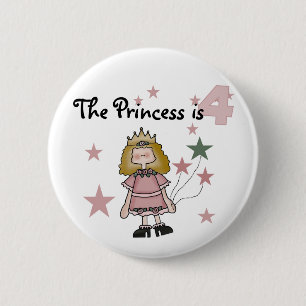 Badge Rond 5 Cm Princess 4th Birthday Tshirts et cadeaux