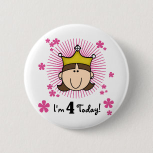 Badge Rond 5 Cm Princess 4th Birthday Tshirts et cadeaux