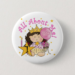 Badge Rond 5 Cm Princess All About Me 1st Birthday Tshirts