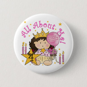 Badge Rond 5 Cm Princess All About Me 4th Birthday Tshirts
