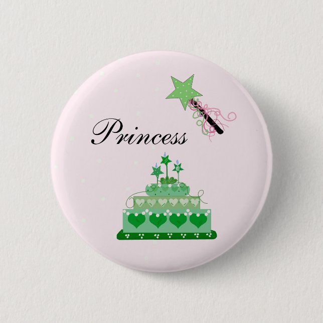 Badge Rond 5 Cm Princess Cake et Green Wand (Devant)