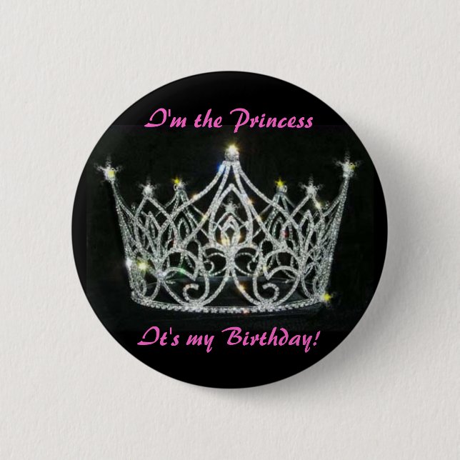 BADGE ROND 5 CM PRINCESS NIP D'ANNIVERSAIRE (Devant)