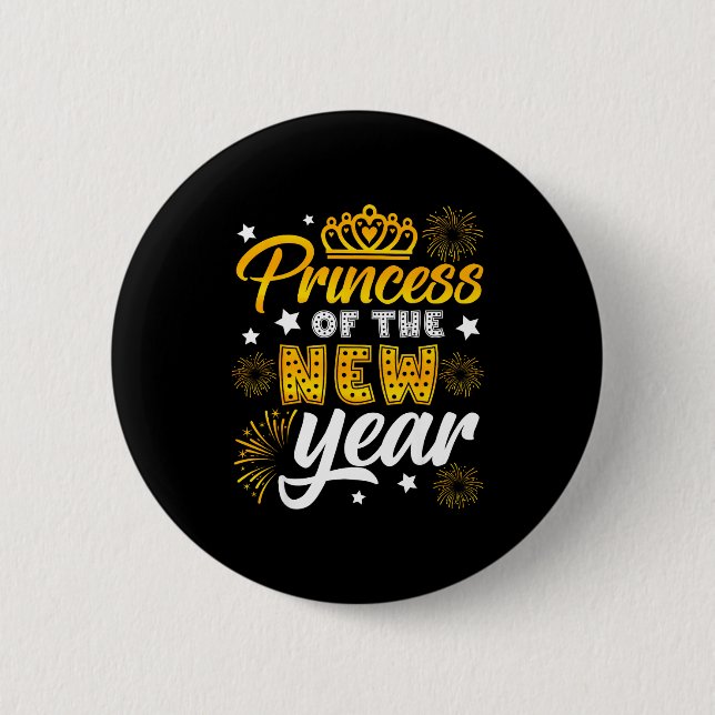 Badge Rond 5 Cm Princess Of The New Year 2026 New Years Eve Firewo (Devant)