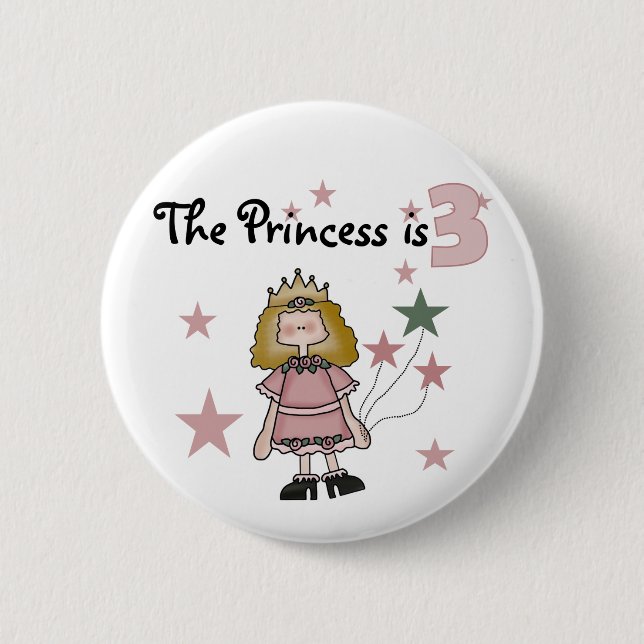 Badge Rond 5 Cm Princesse 3e Anniversaire Tshirts et cadeaux (Devant)