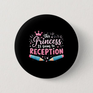 Badge Rond 5 Cm Princesse Aller À La Réception Filles Enfants Reto