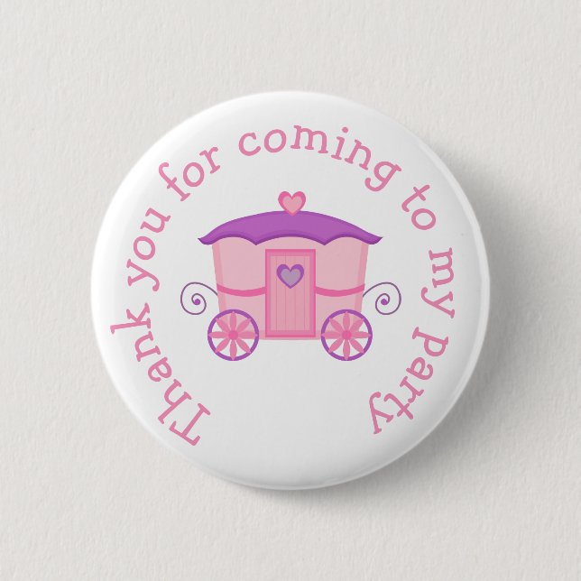 Badge Rond 5 Cm Princesse Anniversaire rose et violet (Devant)