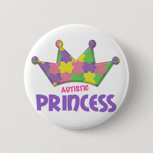 Badge Rond 5 Cm Princesse autiste 1 AUTISME