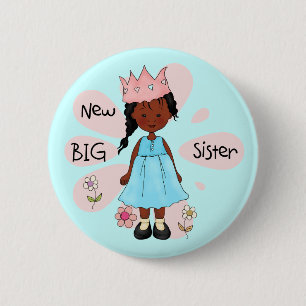 Badge Rond 5 Cm Princesse Big Soeur Africaine Américaine