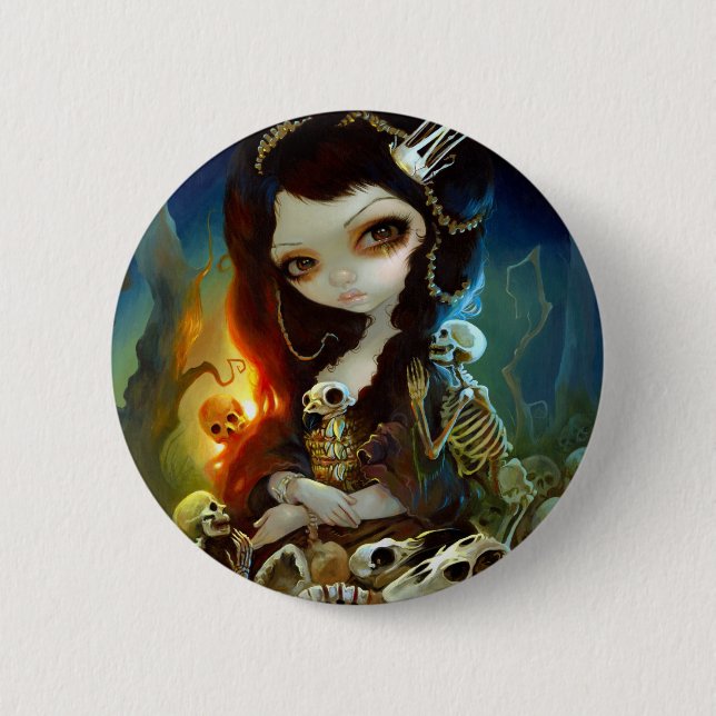 Badge Rond 5 Cm "Princesse bouton d'os" (Devant)
