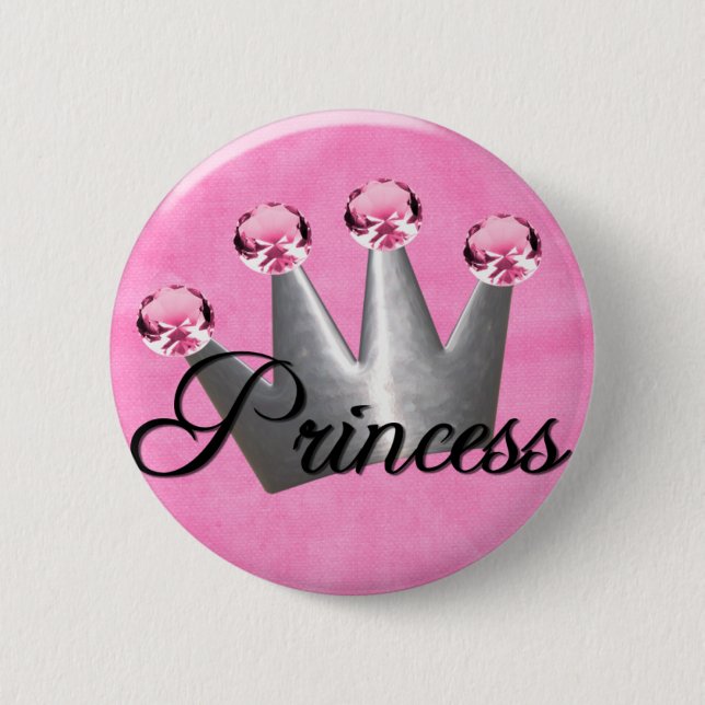 Badge Rond 5 Cm Princesse Button (Devant)