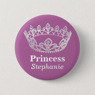 Badge Rond 5 Cm Princesse Crown Pin Button