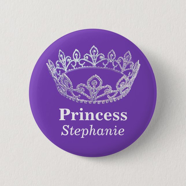 Badge Rond 5 Cm Princesse Crown Pin Button (Devant)