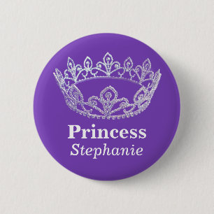 Badge Rond 5 Cm Princesse Crown Pin Button