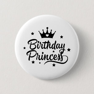Badge Rond 5 Cm Princesse d'anniversaire