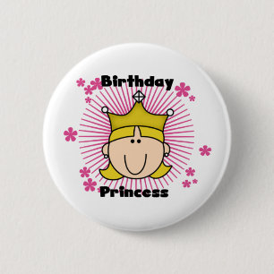 Badge Rond 5 Cm Princesse d'anniversaire
