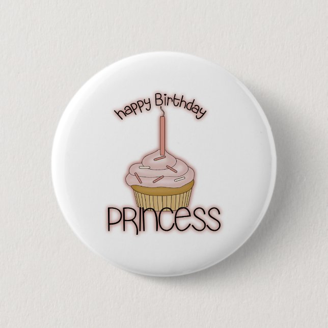 Badge Rond 5 Cm Princesse de joyeux anniversaire (Devant)
