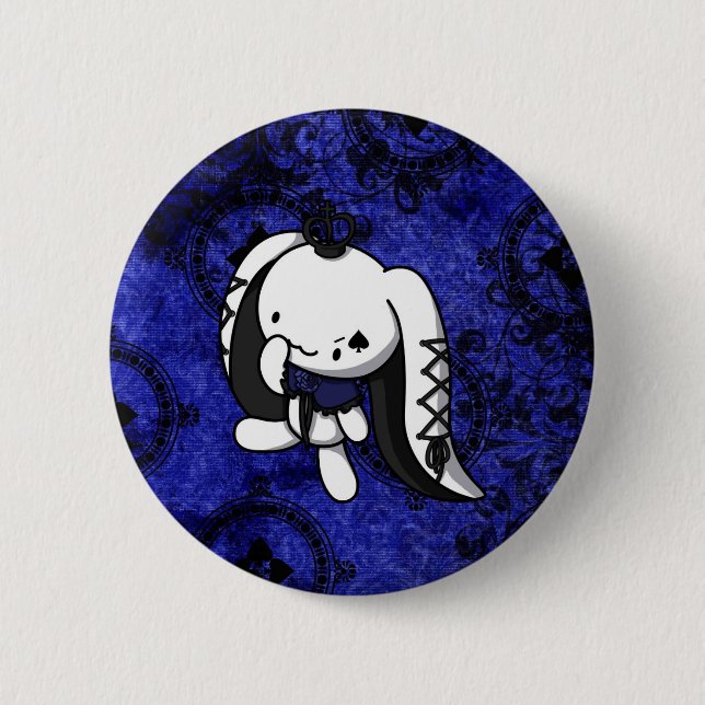 Badge Rond 5 Cm Princesse de lapin de blanc de pelles (Devant)