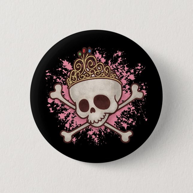 Badge Rond 5 Cm Princesse de pirate - diadème (Devant)