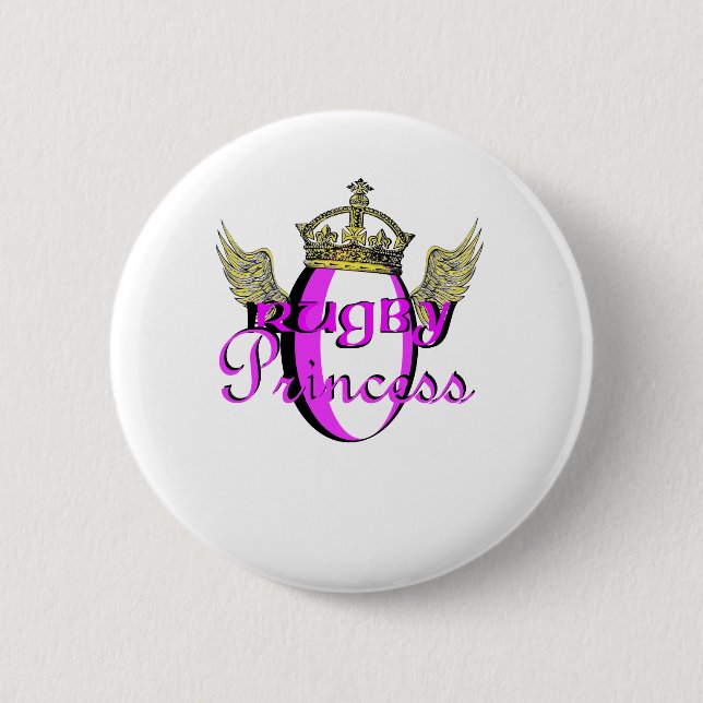 Badge Rond 5 Cm Princesse de rugby (Devant)