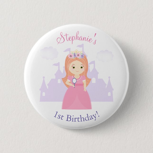 Badge Rond 5 Cm Princesse et son miroir magique (Devant)