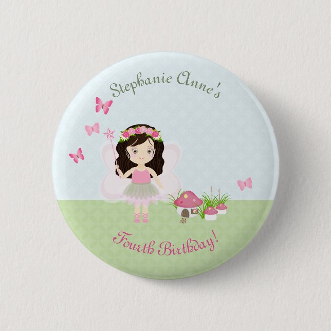 Badge Rond 5 Cm Princesse Fée des Bois (Devant)