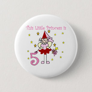 Badge Rond 5 Cm Princesse féerique 5ème anniversaire