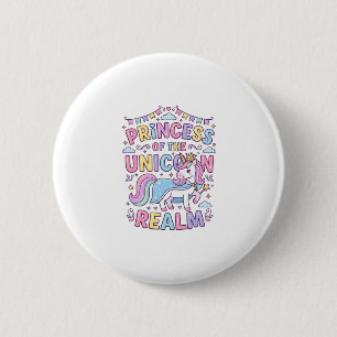 Badge Rond 5 Cm Princesse Licorne du Royaume Licorne Charmant POD
