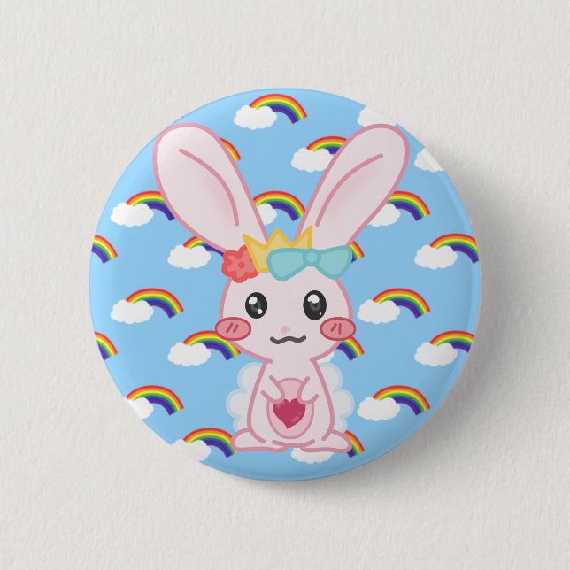 Badge Rond 5 Cm Princesse Rainbow Pin (Devant)