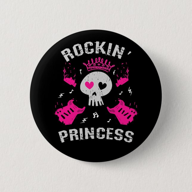 Badge Rond 5 Cm Princesse Rockin (Devant)