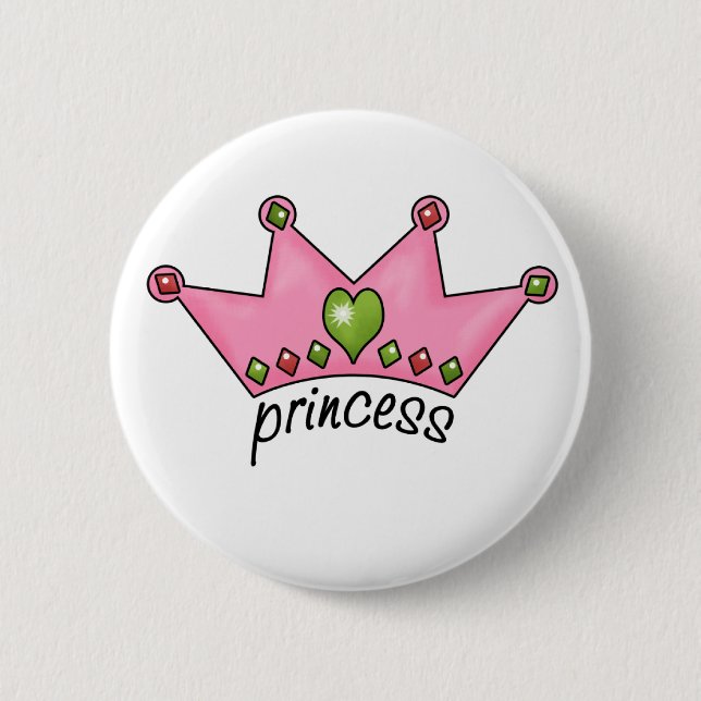 Badge Rond 5 Cm Princesse rose de diadème (Devant)