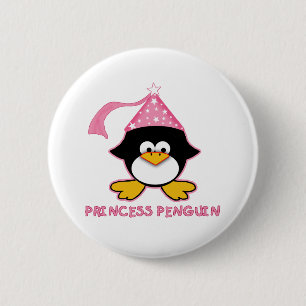 Badge Rond 5 Cm Princesse rose Penguin