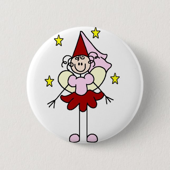 Badge Rond 5 Cm Princesse rouge/rose Stick Figure Button (Devant)