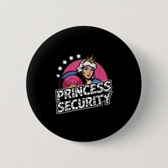 Badge Rond 5 Cm Princesse Sécurité Anniversaire Papa &amp; Maman G (Devant)